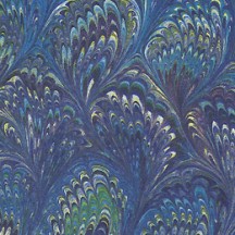Blue Marbeled Feathers Italian Print Paper ~ Carta Fiorentina Italy